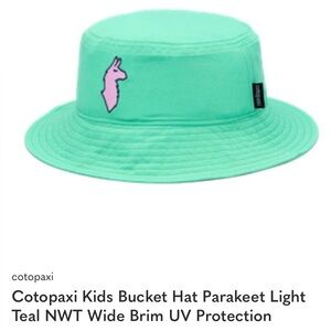 Cotopaxi Kids Bucket Hat Parakeet Light Teal NWT Wide Brim UV Protection